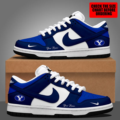 [FAN FAVORITE] NEW CUSTOMIZED NCAA FBS11 BYU BYU COUGARS DUNK LOW SHOES