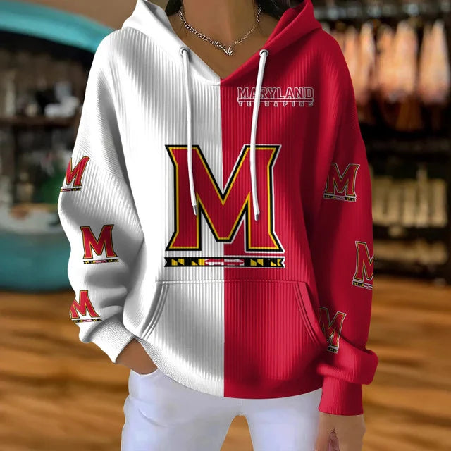 [FAN FAVORITE] NEW CUSTOMIZED NCAA MAM11 MLT MARYLAND TERRAPINS STRAPPY RIBBED HOODIE & SWEATSHIRT