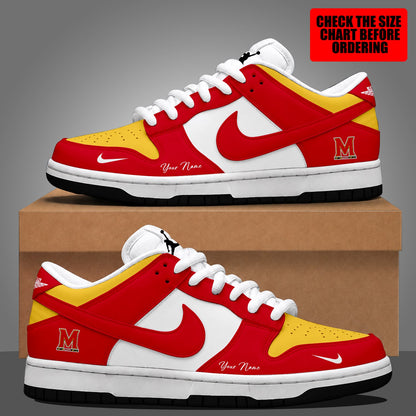 [FAN FAVORITE] NEW CUSTOMIZED NCAA MAM11 MLT MARYLAND TERRAPINS STRAPPY DUNK LOW SHOES