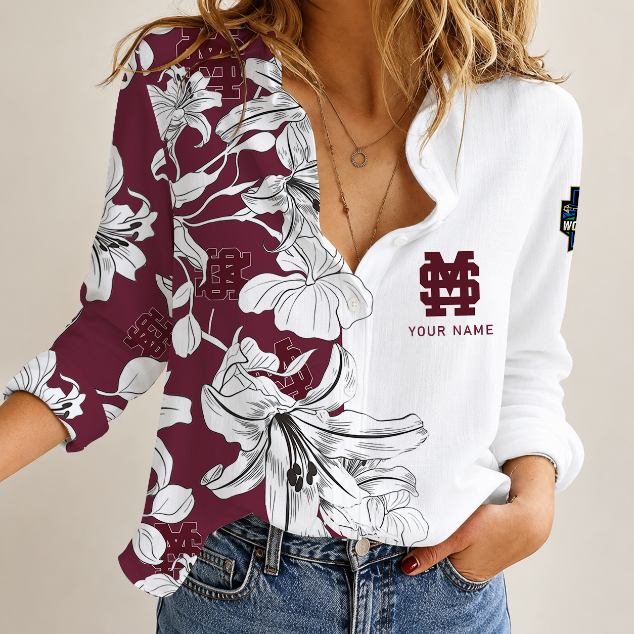 [FAN FAVORITE] NEW CUSTOMIZED NCAA CWS11 MSB MISSISSIPPI STATE BULLDOGS WOMEN CASUAL SHIRT
