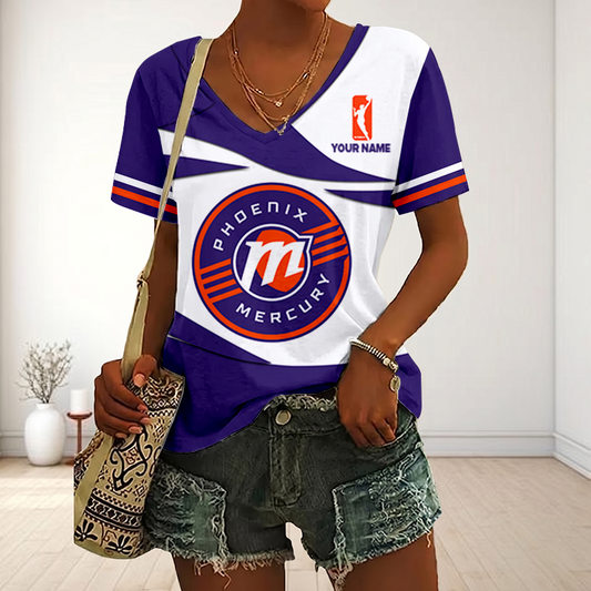 ENDING TODAY - NEW CUSTOMIZED WNBA11 PNM PHOENIX MERCURY V-NECK FEMALE SHIRT