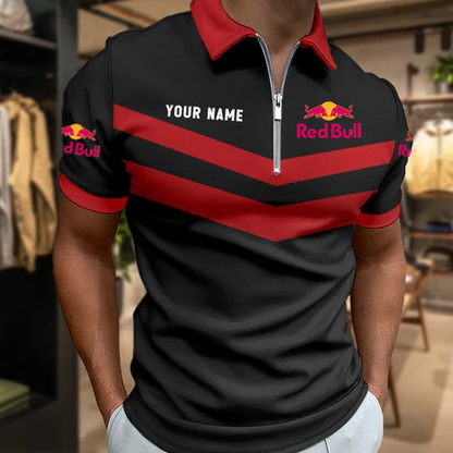 [FAN MUST-HAVE] NEW CUSTOMIZED F111 RBR RED BULL RACING ZIP POLO SHIRT