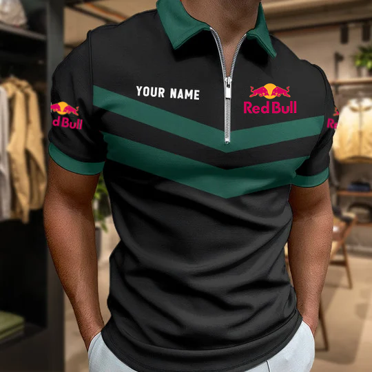 [FAN MUST-HAVE] NEW CUSTOMIZED F111 RBR RED BULL RACING ZIP POLO SHIRT
