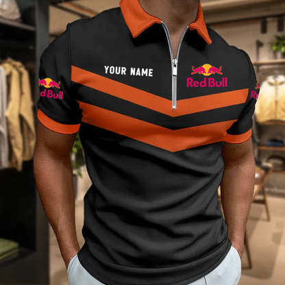 [FAN MUST-HAVE] NEW CUSTOMIZED F111 RBR RED BULL RACING ZIP POLO SHIRT
