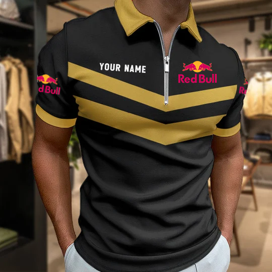 [FAN MUST-HAVE] NEW CUSTOMIZED F111 RBR RED BULL RACING ZIP POLO SHIRT