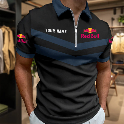 [FAN MUST-HAVE] NEW CUSTOMIZED F111 RBR RED BULL RACING ZIP POLO SHIRT