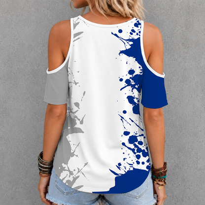 [FAN FAVORITE] NEW CUSTOMIZED NCAA MAM12 DLD DUKE BLUE DEVILS CRISS CROSS V-NECK TOP