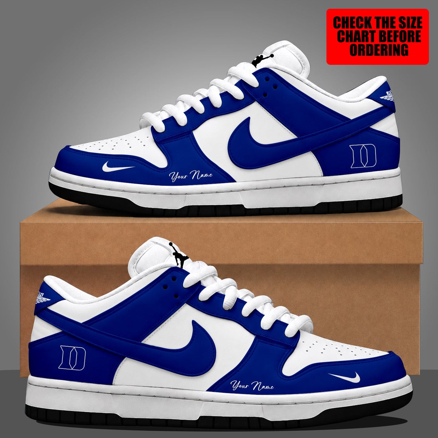 [FAN FAVORITE] NEW CUSTOMIZED NCAA MAM12 DLD DUKE BLUE DEVILS STRAPPY DUNK LOW SHOES