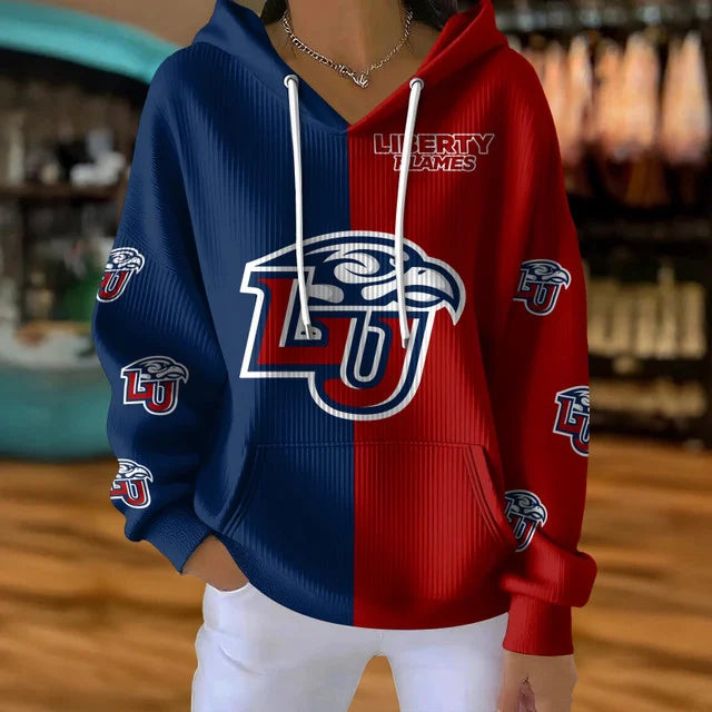 [FAN FAVORITE] NEW CUSTOMIZED NCAA CFH12 LIF LIBERTY FLAMES RIBBED HOODIE & SWEATSHIRT