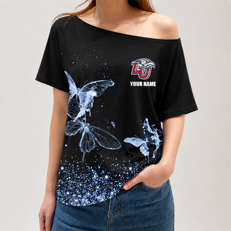 [FAN FAVORITE] NEW CUSTOMIZED NCAA CFH12 LIF LIBERTY FLAMES OFF-SHOULDER SHIRT