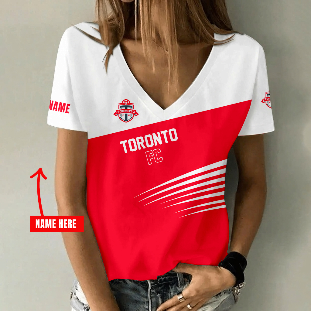 [FAN EXCLUSIVE] NEW CUSTOMIZED MLS12 TRT TORONTO FC V-NECK FEMALE SHIRT