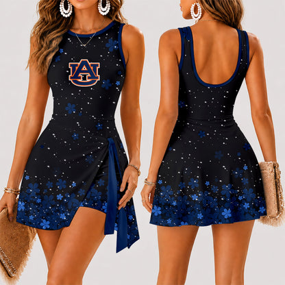 [FAN FAVORITE] NEW CUSTOMIZED NCAA FBS13 ABT AUBURN TIGERS WOMEN'S SUMMER SKORT DRESS