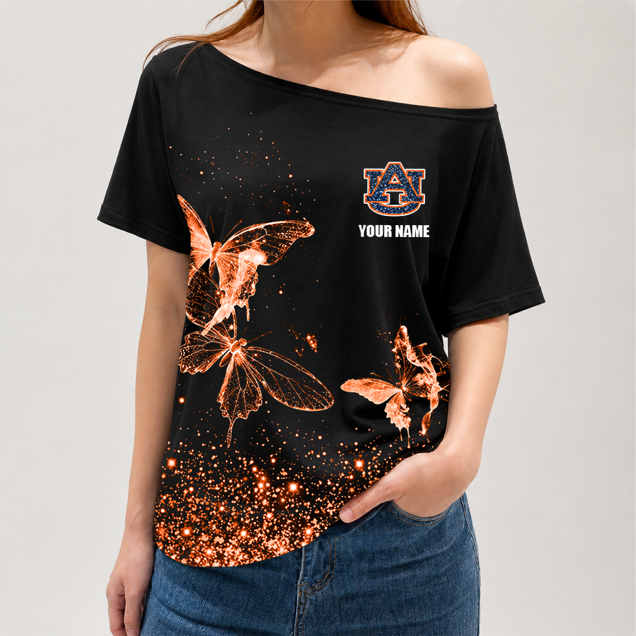[FAN FAVORITE] NEW CUSTOMIZED NCAA FBS13 ABT AUBURN TIGERS OFF-SHOULDER SHIRT