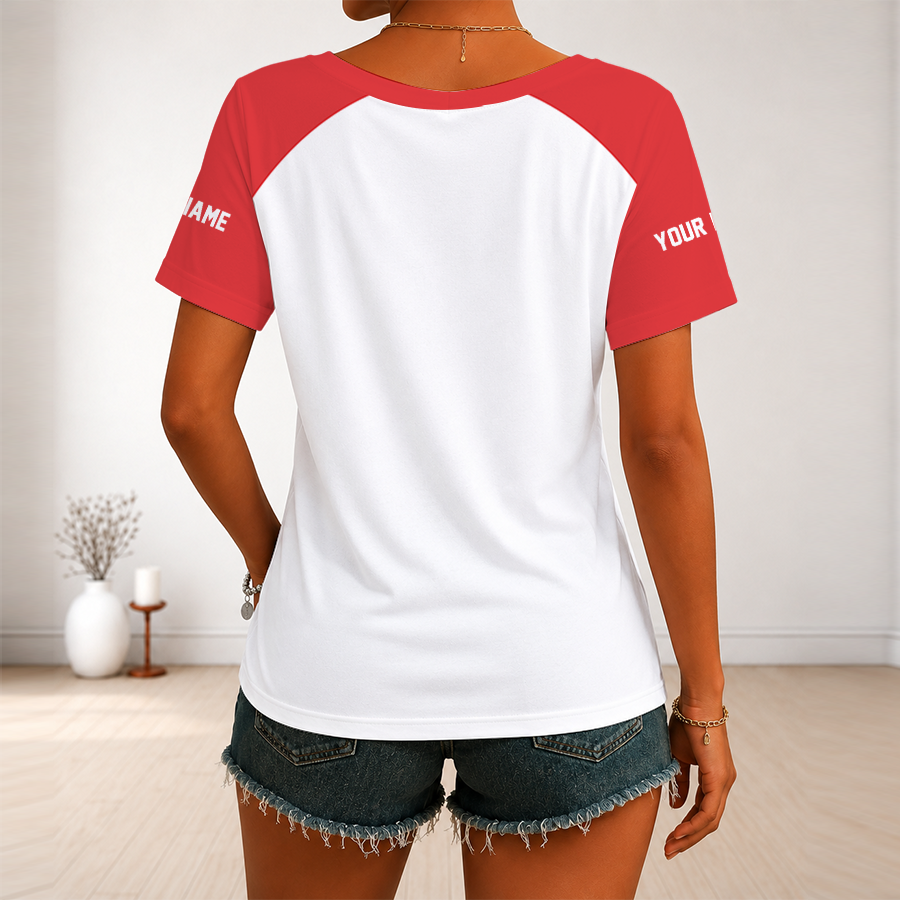 [FAN FAVORITE] NEW CUSTOMIZED WNBA13 WSM WASHINGTON MYSTICS V-NECK FEMALE SHIRT