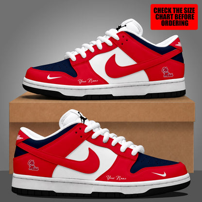 [FAN FAVORITE] NEW CUSTOMIZED NCAA CWS13 OMR OLE MISS REBELS DUNK LOW SHOES