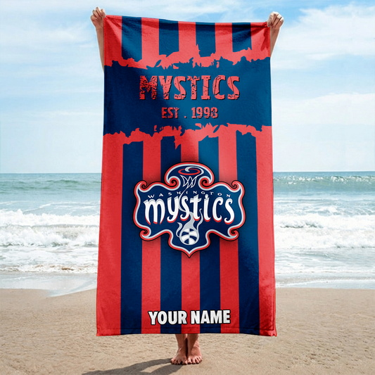 FINAL SALE - NEW CUSTOMIZED WNBA13 WSM WASHINGTON MYSTICS BEACH TOWEL FOR FAN