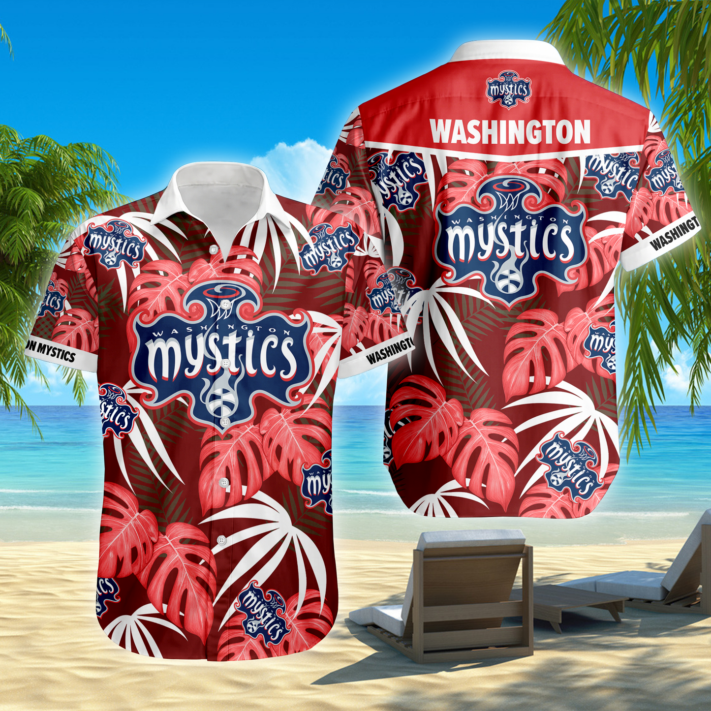 ENDING TODAY - NEW CUSTOMIZED WNBA13 WSM WASHINGTON MYSTICS UNISEX HAWAIIAN SHIRT