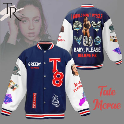 LIMITED EDITION - NEW CUSTOMIZED TATE MCRAE COLLECTION BASEBALL JACKET & SATIN VARSITY JACKET