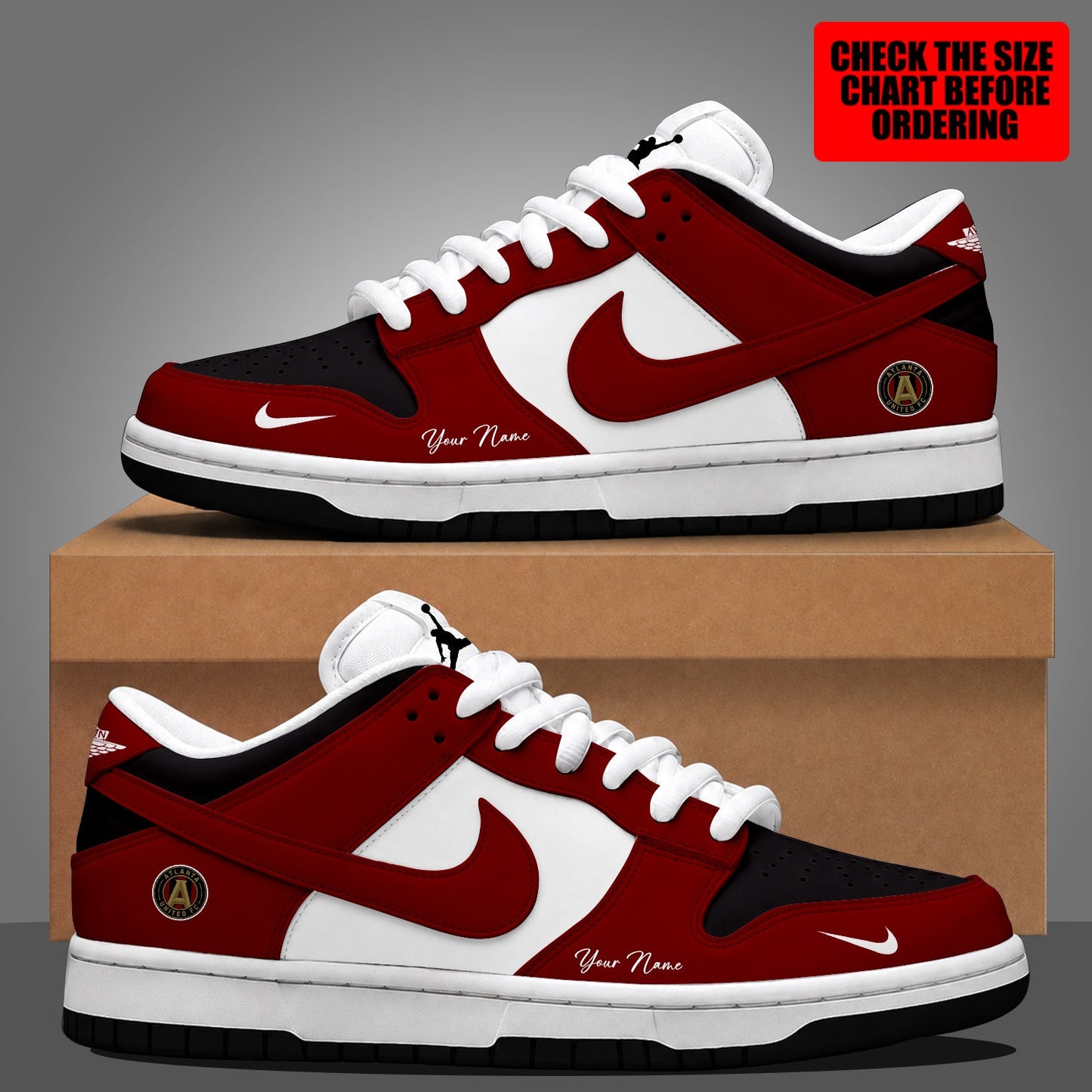 [FAN EXCLUSIVE] NEW CUSTOMIZED MLS14 ALU ATLANTA UNITED FC DUNK LOW SHOES