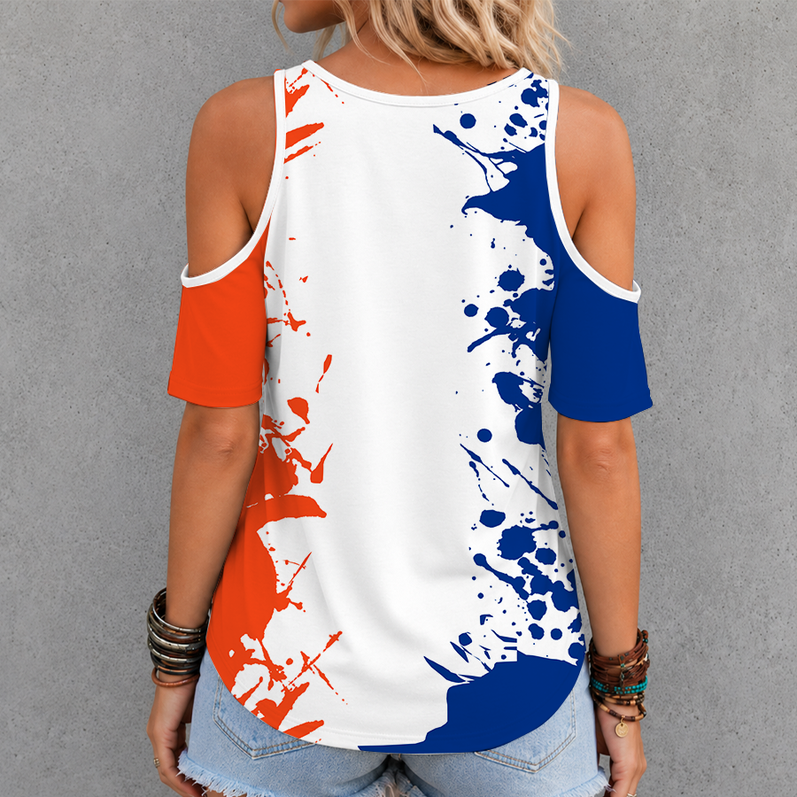 [FAN FAVORITE] NEW CUSTOMIZED NCAA MAM14 FLG FLORIDA GATORS CRISS CROSS V-NECK TOP
