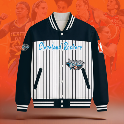 [FAN FAVORITE] NEW CUSTOMIZED WNBA14 CLR CLEVELAND ROCKERS BASEBALL JACKET
