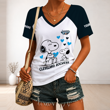 [FAN FAVORITE] NEW CUSTOMIZED WNBA14 CLR CLEVELAND ROCKERS V-NECK FEMALE SHIRT