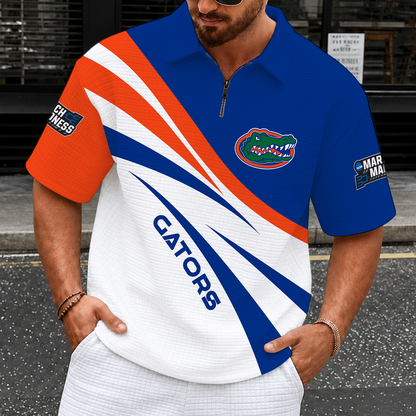 [FAN FAVORITE] NEW CUSTOMIZED NCAA MAM14 FLG FLORIDA GATORS QUARTER-ZIP POLO SHIRT