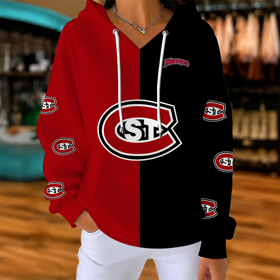 [FAN FAVORITE] NEW CUSTOMIZED NCAA MFF14 SCH ST. CLOUD STATE HUSKIES RIBBED HOODIE & SWEATSHIRT
