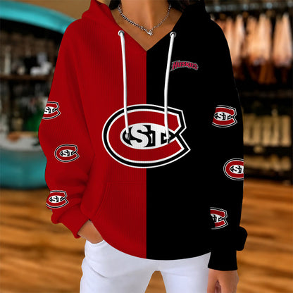 [FAN FAVORITE] NEW CUSTOMIZED NCAA MFF14 SCH ST. CLOUD STATE HUSKIES RIBBED HOODIE & SWEATSHIRT