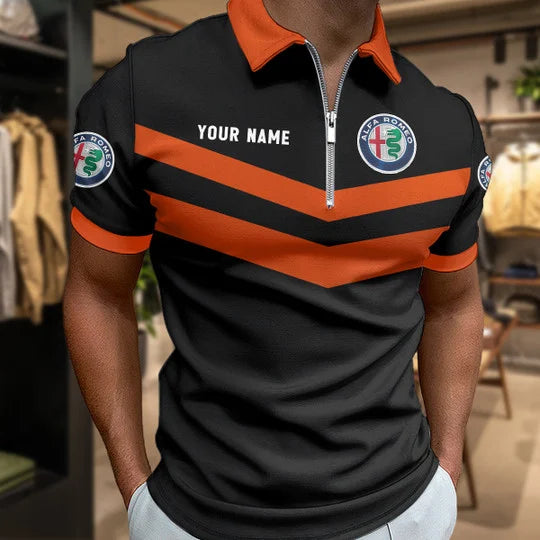 [FAN MUST-HAVE] NEW CUSTOMIZED F115 ALR ALFA ROMEO ZIP POLO SHIRT
