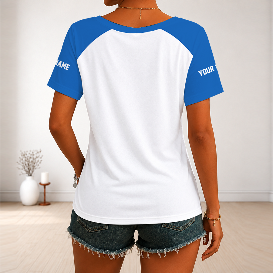 [FAN FAVORITE] NEW CUSTOMIZED WNBA15 DTS DETROIT SHOCK V-NECK FEMALE SHIRT