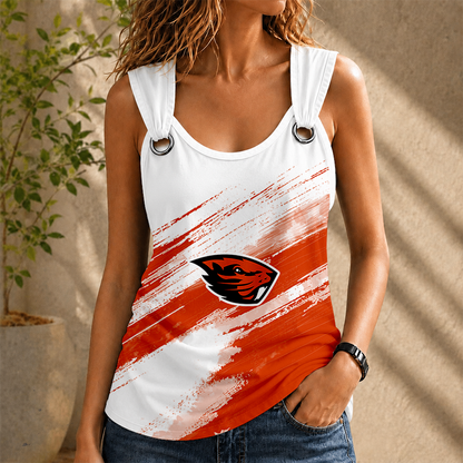 [FAN FAVORITE] NEW CUSTOMIZED NCAA CWS15 OGB OREGON STATE BEAVERS O-RING SHOULDER TANK TOP