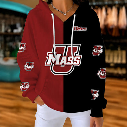 [FAN FAVORITE] NEW CUSTOMIZED NCAA CFH15 UMM UMASS MINUTEWOMEN RIBBED HOODIE & SWEATSHIRT