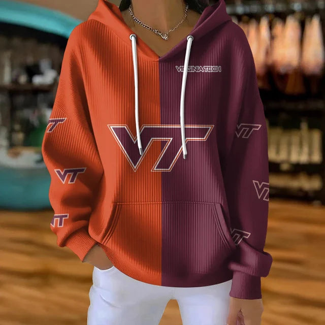 [FAN FAVORITE] NEW CUSTOMIZED NCAA FBS15 VTH VIRGINIA TECH HOKIES RIBBED HOODIE & SWEATSHIRT