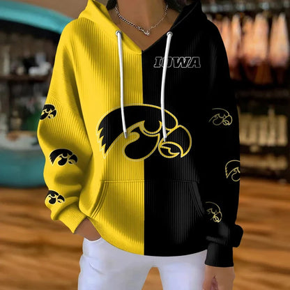 [FAN FAVORITE] NEW CUSTOMIZED NCAA MAM16 IWH IOWA HAWKEYES STRAPPY RIBBED HOODIE & SWEATSHIRT