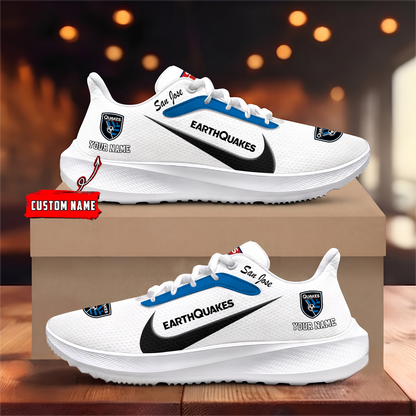 [FAN EXCLUSIVE] NEW CUSTOMIZED MLS17 SJE SAN JOSE EARTHQUAKES ROAD RUNNING SHOES