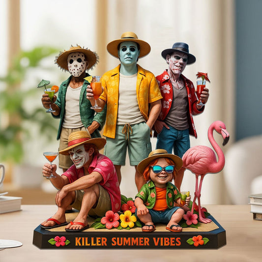 HORROR MOVIE CHARACTERS ACRYLIC BLOCK PLAQUE - FUNNY KILLER SUMMER VIBES GIFT FOR HORROR FANS