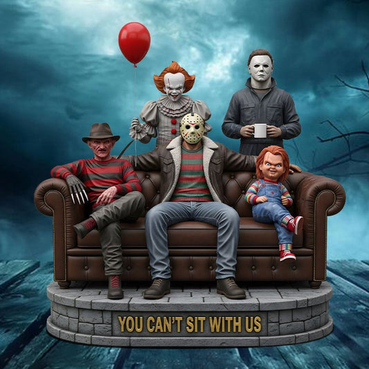 HORROR MOVIE CHARACTERS "YOU CAN'T SIT WITH US " ACRYLIC BLOCK PLAQUE - FUNNY GIFT FOR FANS