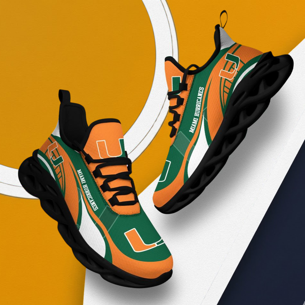 LIMITED EDITION - NEW CUSTOMIZED NCAA FBS17 MIH MIAMI HURRICANES CLUNKY SNEAKERS