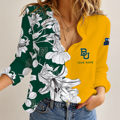 [FAN FAVORITE] NEW CUSTOMIZED NCAA MAM18 BAB BAYLOR BEARS STRAPPY WOMEN CASUAL SHIRT