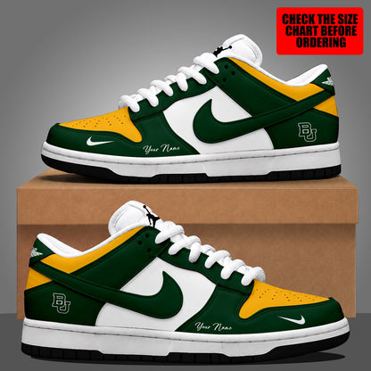 [FAN FAVORITE] NEW CUSTOMIZED NCAA MAM18 BAB BAYLOR BEARS STRAPPY DUNK LOW SHOES