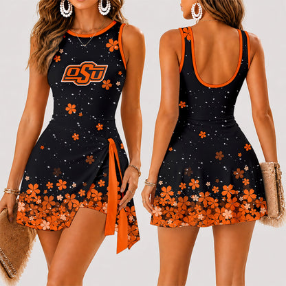 [FAN FAVORITE] NEW CUSTOMIZED NCAA CWS19 OSC OKLAHOMA STATE COWBOYS WOMEN'S SUMMER SKORT DRESS