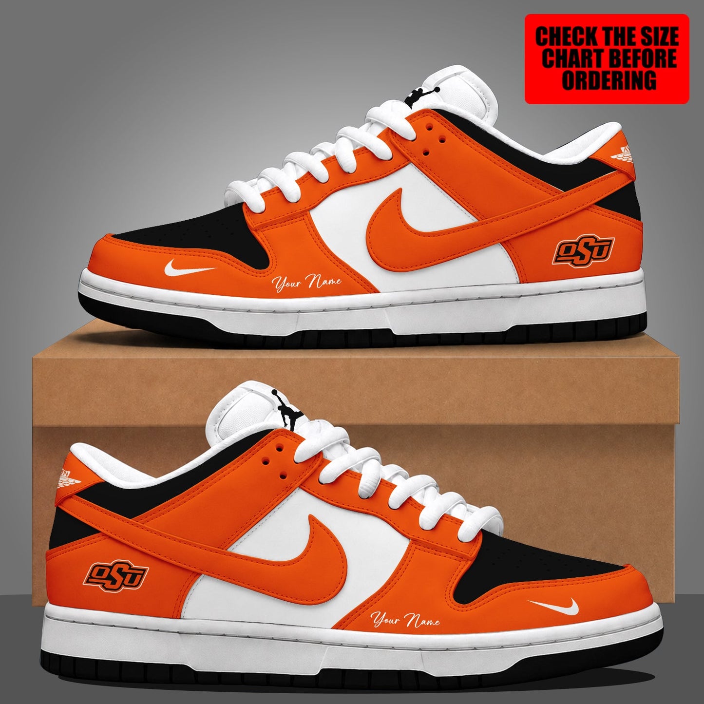 [FAN FAVORITE] NEW CUSTOMIZED NCAA CWS19 OSC OKLAHOMA STATE COWBOYS DUNK LOW SHOES