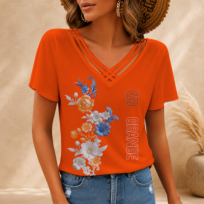 [FAN FAVORITE] NEW CUSTOMIZED NCAA MAM19 SYO SYRACUSE ORANGE V-NECK SHIRT