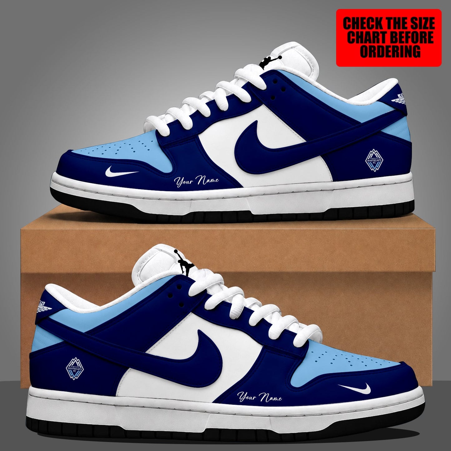 [FAN EXCLUSIVE] NEW CUSTOMIZED MLS19 VWF VANCOUVER WHITECAPS FC DUNK LOW SHOES