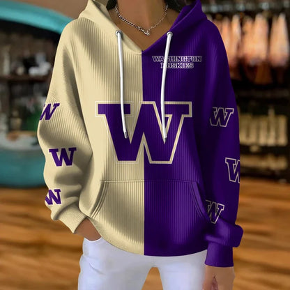 [FAN FAVORITE] NEW CUSTOMIZED NCAA FBS19 WSH WASHINGTON HUSKIES RIBBED HOODIE & SWEATSHIRT