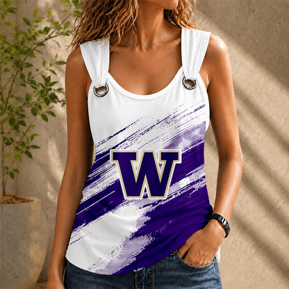 [FAN FAVORITE] NEW CUSTOMIZED NCAA FBS19 WSH WASHINGTON HUSKIES O-RING SHOULDER TANK TOP