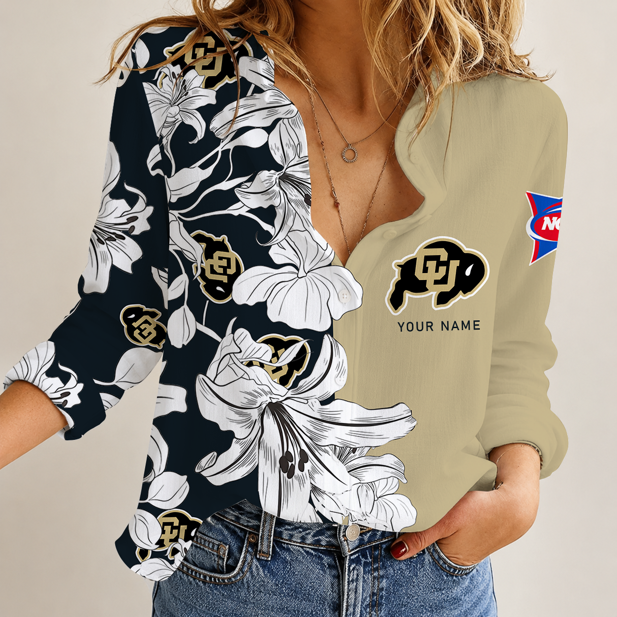 [FAN FAVORITE] NEW CUSTOMIZED NCAA FBS20 CRB COLORADO BUFFALOES WOMEN CASUAL SHIRT