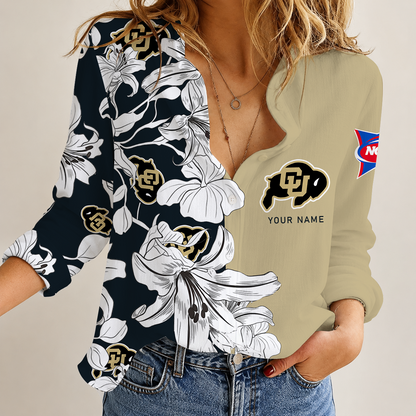 [FAN FAVORITE] NEW CUSTOMIZED NCAA FBS20 CRB COLORADO BUFFALOES WOMEN CASUAL SHIRT