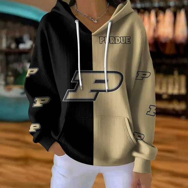 [FAN FAVORITE] NEW CUSTOMIZED NCAA MAM20 PUB PURDUE BOILERMAKERS STRAPPY RIBBED HOODIE & SWEATSHIRT